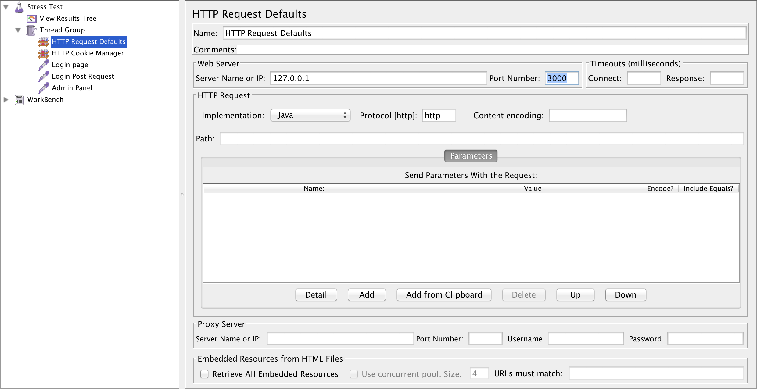 "Screenshot of HTTP Request Defaults"